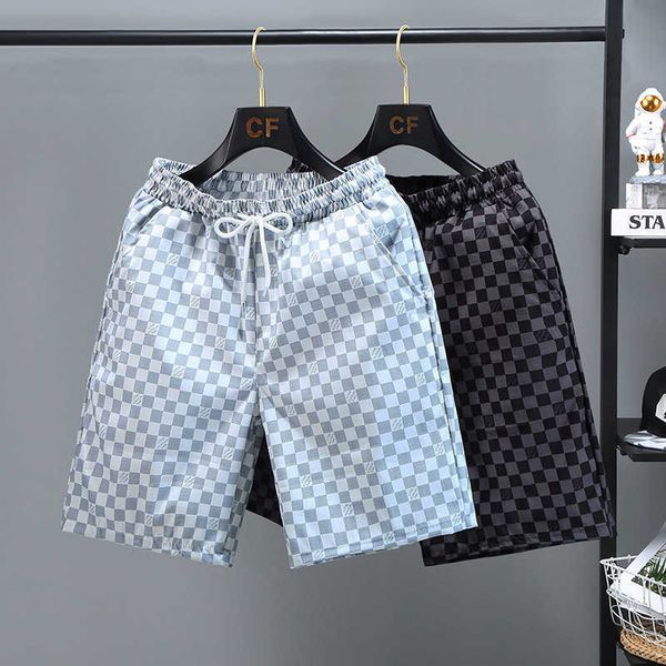 

summer fashion shorts thin breathable quick drying beach pants men's trend loose casual versatile men's capris, White;black