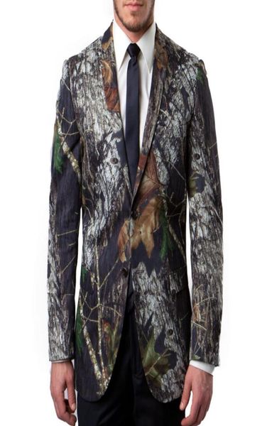 

full camouflage groom satin wedding tuxedos camo notched lapel groomsmen custom formal father men wear only jacketbow or tie9522292, Black;gray
