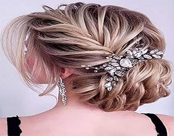 

headpieces trendy rhinestone hair comb beads handmade crystal chic women bridal headdress accessories party ornaments3534678, Silver