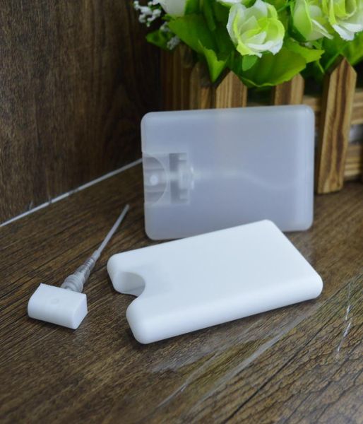 

20ml plastic credit card shape pocket size flat spray bottle for perfume women cosmetic disposable atomizer cap pot7494160