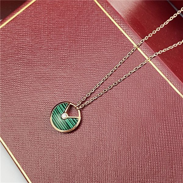 

new style diamond gold pendant necklace letter c amulet men women green black fashion luxury designer design stainless steel jewelry not fad, Silver