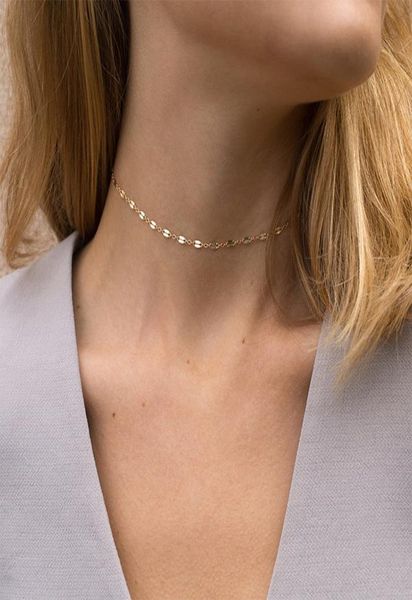 

fashion women chain classic 14k gold plated single layer stainless steel clavicle necklace jewelry gifts4248198, Silver