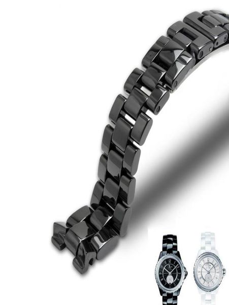

watch bands for j12 ceramics wristband women039s men039s strap fashion bracelet black white 16mm 19mm3070355, Black;brown