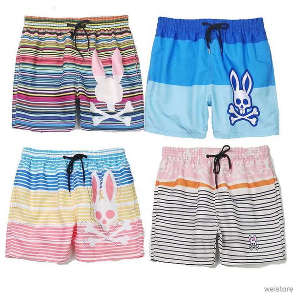 

designer psychos shorts for mens womens bunnys pants cotton sports fashion skull rabbit short clothing apparel street style tide knee length, White;black