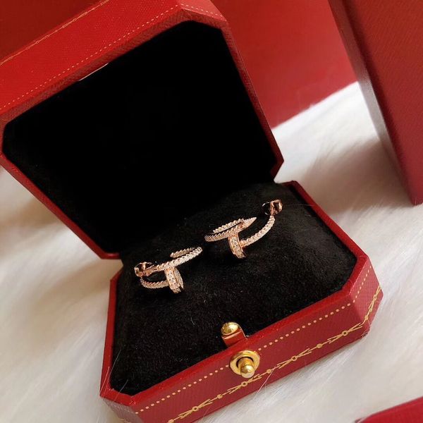 

18k gold plated carti letter earrings fashion design stud crystal pearl wedding engagement lover gift jewelry ndwuet, Golden;silver
