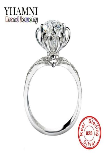 

yhamni luxury fashion 925 sterling silver ring luxury 6mm diamond engagement wedding rings for women rx04959135551856659, Slivery;golden