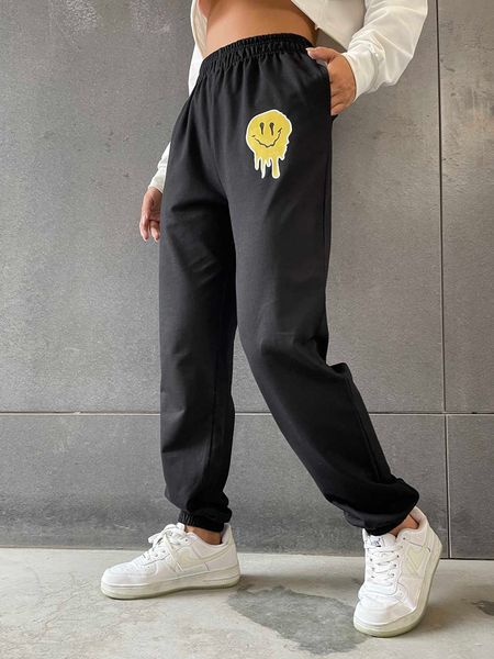 

women's graphic hidden pocket sweatpants, White