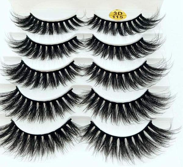 

2020 new 5 pairs 100 real mink eyelashes 3d natural false eyelashes mink lashes soft eyelash extension makeup kit cilios 3d1158106037