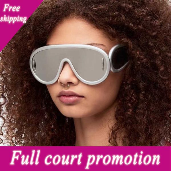

special wholesale designer brand sunglasses new fashion large frame sunglass for men's wide leg sports punk futuristic glass, White;black