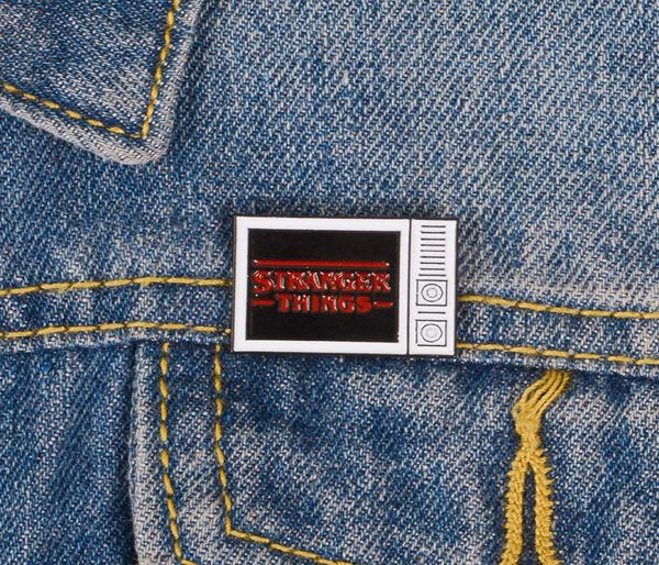 

stranger things tv shape cute enamel brooches pin for women girl fashion jewelry metal vintage brooches pins badge whole gift2070768, Gray