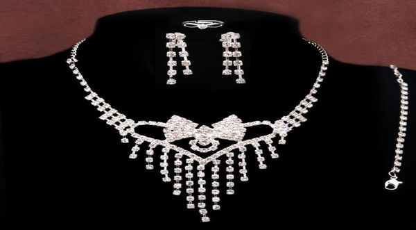 

new hollow heart with pearl 18k silver plated austrian crystal bridalwedding jewelry sets for women wholeslae2259590, Slivery;golden