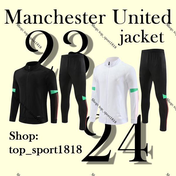 

2023 united football shirt sportswear long sleeves long zipper training uniform 23 24 football shorts training uniform cross country foot jo, Black