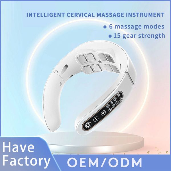 

massaging neck pillowws electric neck massager ems pulse rechargeable usb cervical traction therapy massage stimulator pain relief heating f
