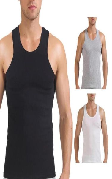 

men039s tank men fashionable summer casual outdoor sport solid color cotton vest 7830045641336, White;black