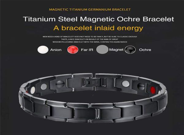 

therapeutic energy healing bracelet stainless steel magnetic therapy bracelet8408988, Black