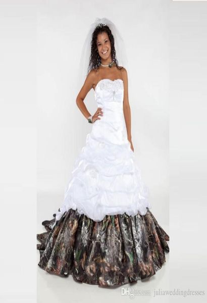 

elegant camo white wedding dresses 2021 sweetheart appliques beads a line satin floorlength party bridal gowns7718168