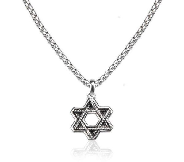 

necklaces men women designer retro chain necklace womens sliver charm pendants hip hop pentagram pendant fashion8051100, Silver