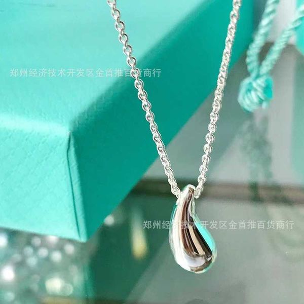 

designer new tiffay mermaid's tears necklace small water drop pendant 925 silver pea