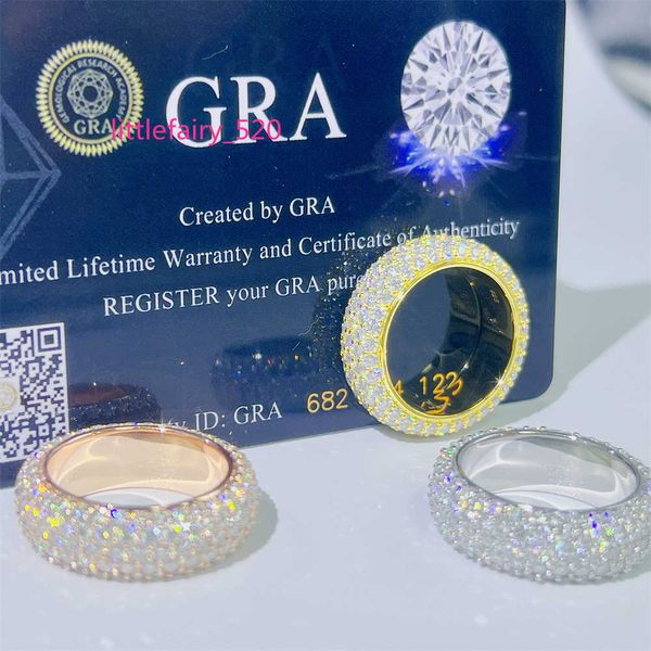 

band rings luxury personalized factory vvs moissanite hip hop iced out 925 silver men eternity band ring