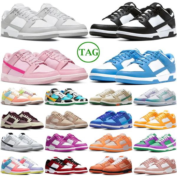 

running shoes men women shoes flat sneakers lows panda white black grey fog triple pink unc rose whisper team gold blue raspberry strawberry