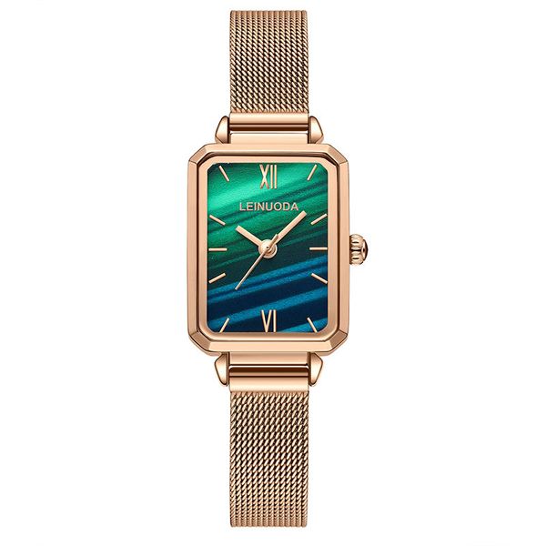 

premium waterproof lady's quartz watch small green watch alloy temperament fashion student little girl watch, Slivery;golden