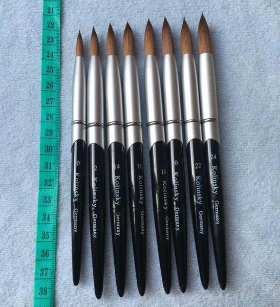 

round sharp 1pcs factory direct kolinsky acrylic nail brush black silver metal handle big size 141618202224 2106309645254, Yellow