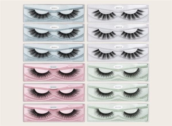 

3d mink false eyelash natural long makeup lash extension in bulk with colorful background dhl 6937120