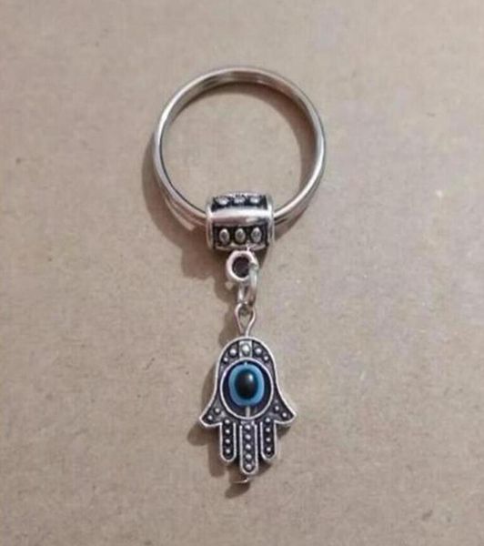 

hamsa fatima hand keychain evil eye key ring for bag holder charm pendant car key chains key ring women men 7768623517, Slivery;golden