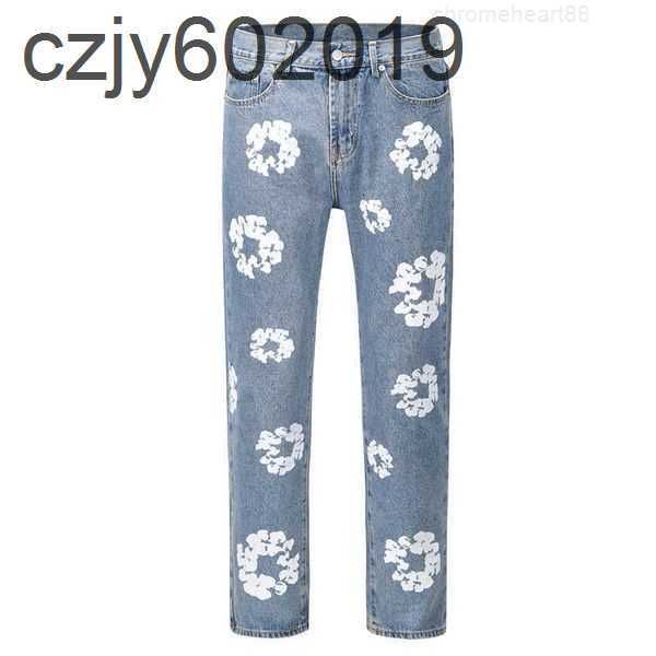

men's jeans men's jeans high street denim tears style kapok washed straight jeans men's fashion vintage loose pants kwd4s45zi, Blue
