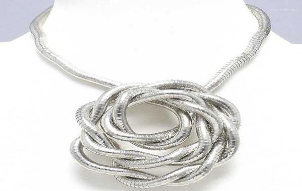 

chains manufacture 5mm 90cm white k plated iron bendable flexible necklace,1pcs/pack17511992, Silver