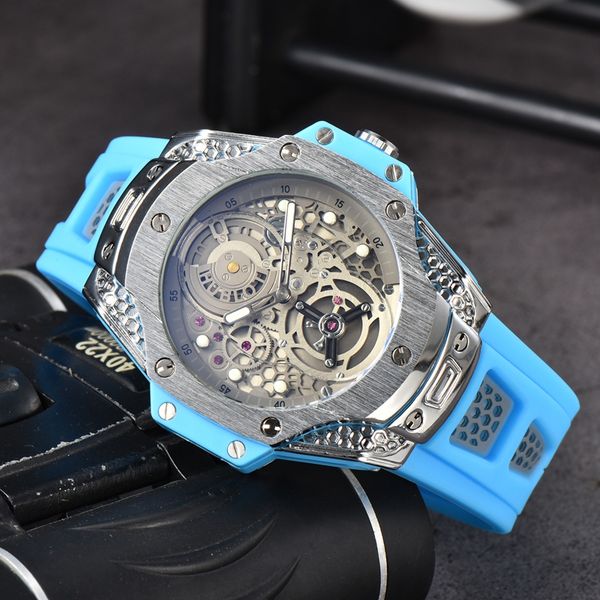 

wristwatches for men 2023 new mens watches two stitches quartz watch luxury brand designer clock rubber belt fashion hu montre de luxe holid, Slivery;brown