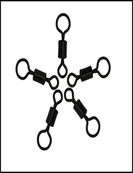 

4 matt black carp fishing big eye rolling swivel helicopter swivel7149281