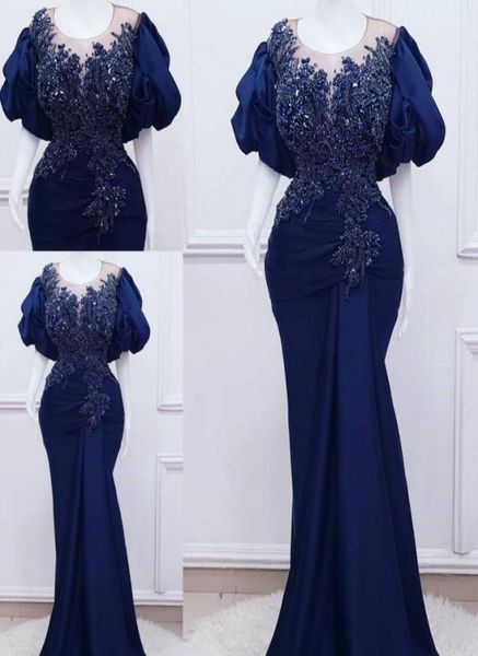 

formal nigeria navy blue mermaid evening dresses lace applique beading plus size prom party dress second reception birthday engage6510302, Black;red