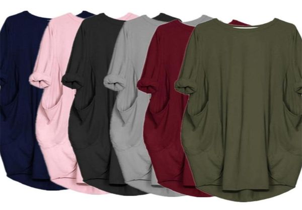 

plus size women dress long sleeve oneck dresses loose pocket one piece skirt oversized midi dress party club dresses clothing8944255, White