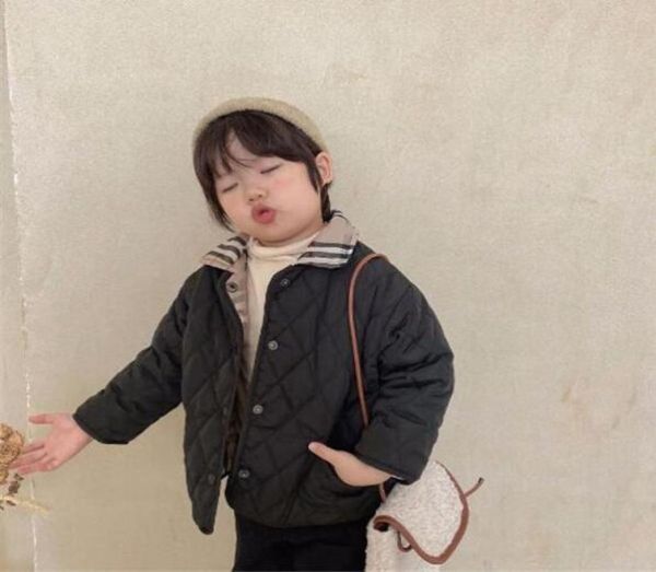 

2021 winter new childen039s jacket quilted thickened twosided cottonpadded girls coat fashion short boys casuak jackets girl 2235854, Blue;gray