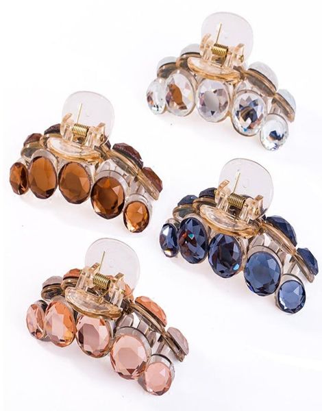 

women resin barette gripper crystal rhinestone pearl plastic hair3304020