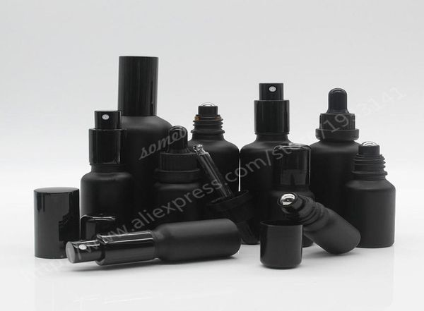 

5ml10ml15ml20ml30ml50ml100ml frosted black glass dropper bottle glass bottle with roll onmatt black glass sprayer bottle 21555617