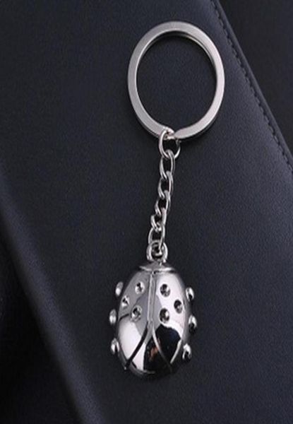 

10pcs chaveiro fashion casual animal ladybug keychains alloy charm keyring keyfobs creative metal car key holder jewelry gift5896676, Slivery;golden