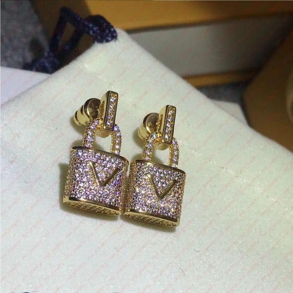 

new star lock personality women's earrings. pretty designer earrings, valentine's day gift designer jewels., Golden;silver