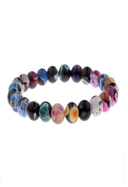 

natural volcanic stone bracelets 8mm women beaded strands colorful 7 chakra yoga balance beads buddha prayer elastic bracelet fash5107510, Black