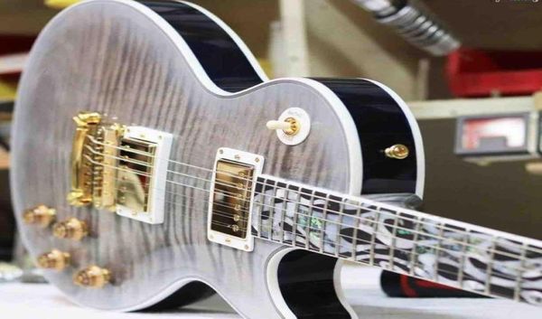 

limited run crimson ice gray figured electric guitar 3 piece flame maple neck fire inlay grover imperial tuners gold hardware1561653