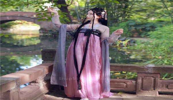 

fairy ancient chinese costume women hanfu dresses embroidery vintage floral elegant princess cosplay folk dance traditional robe9014146, Black;red