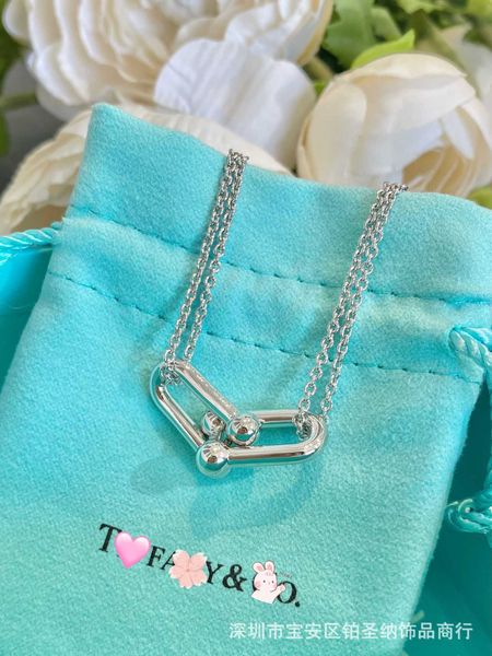 

designer new v gold necklace tiffay horseshoe buckle valley ailing same style collar chain cnc brick and stone 18k, Silver