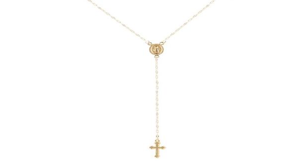 

pendant necklaces vintage goldrose gold christian cross bohemia religious rosary necklace for women charm jewelry gi9769088, Silver
