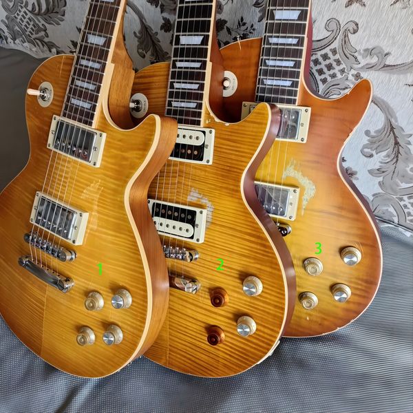 

custom shop vintage relic honey sunburst lp electric guitar flame maple chrome guitar accessories