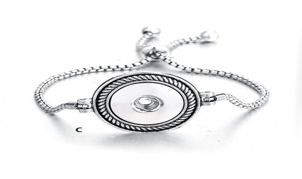 

new simple chain diy noosa chunks snap bracelets bangle cuff fit alloy charms button jewelry 4styles mix4988576, Golden;silver