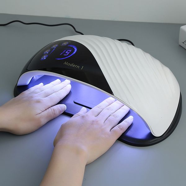

nail dryers 180w modern1 uv gel nail lamp led nail dryer lcd display ice lamps curing gel polish two hands lamp 69pcs beads with fan 230715
