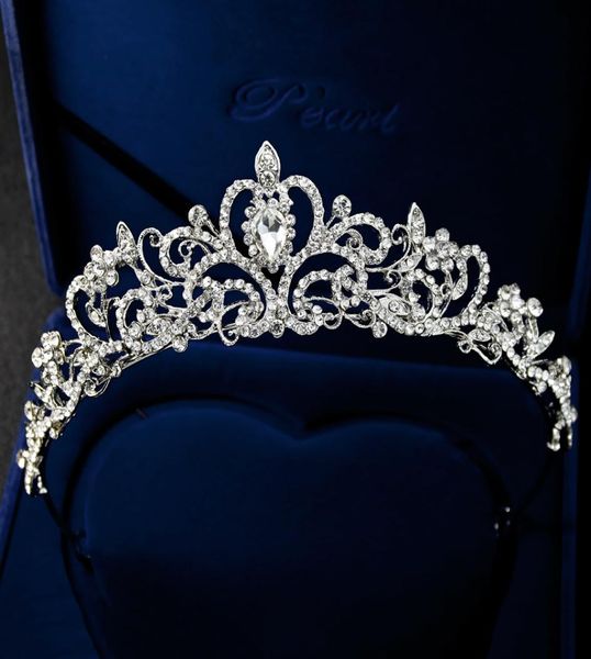 

europe and the united states highend bridal tiara crown princess tiara alloy rhinestone wedding dress crown whole3868609, Silver