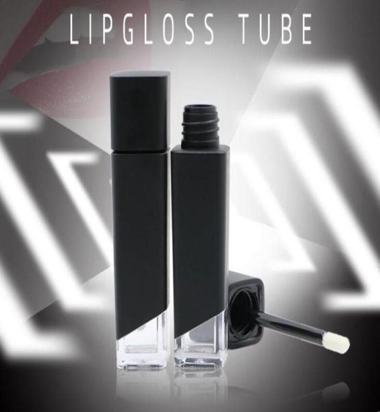 

black lip gloss tube square transparent bottom lip glaze tube empty diy elegant lip stick container7857196