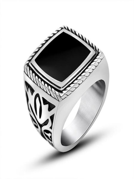 

316l stainless steel ring for men jewelry punk rock vintage style finger rings casual accessories 9058379416, Silver